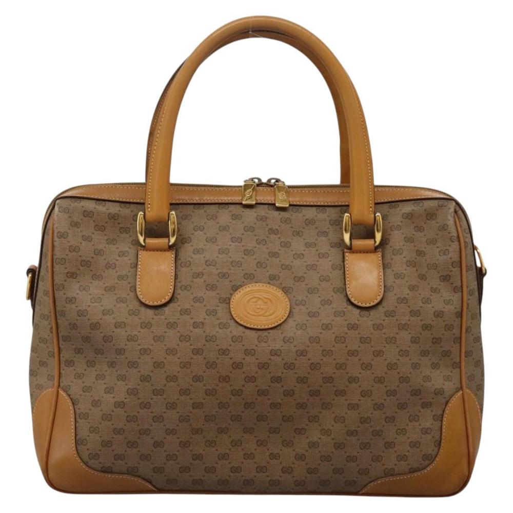GUCCI Micro GG Supreme Hand Bag PVC 2way Beige Gold 002 123 0033 Auth 118246 - Picture 13 of 16